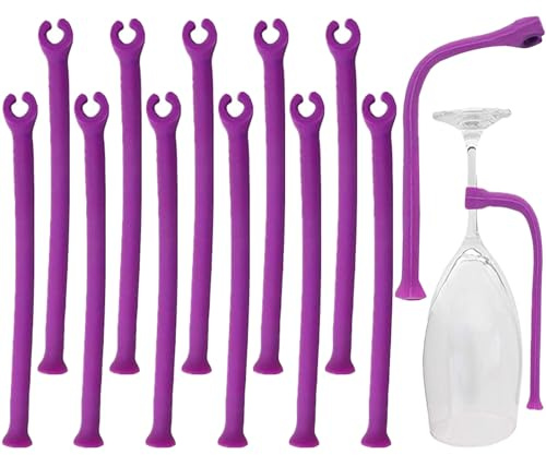 mengger Weinglashalter Spülmaschine 12 Stück Glashalter Geschirrspüler weinglashalterung Einstellen Silikon Weinglas Geschirrspüler Becherhalter Safer Stemware Saver