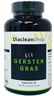 Bio Gerstengras 180 Kapseln - 500mg je Kapsel - 3000mg je Tagesdosis - hochdosiert - vegan - ohne Zusätze - Bio Qualität als Nahrungsergänzungsmittel