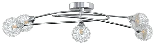 vidaXL Lampada da Soffitto con Paralumi in Rete per 5 Luci LED G9