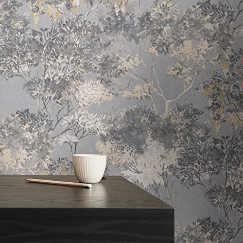 Tapete Floral Grau Weiß Beige Gelb Schwarz - Architects Paper Arcade 391734 - Vliestapete Pflanzen - 10,05 m x 0,53 m Made in Germany