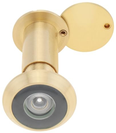 HOJLKLD Judas de Porte, Laiton Judas à 200 degrés, Diamètre de tuyau de 16 mm pour portes de 35 à 55 mm (Or)