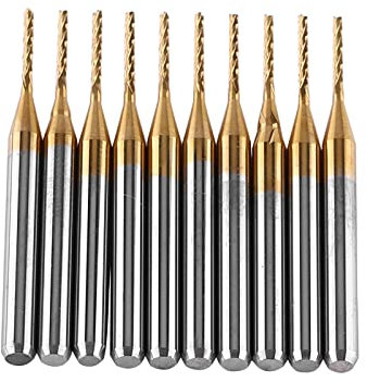 10 Stück Schaftfräser-Sets, 1 Mm Schaftfräser, Hartmetallfräser, Gravurbits, Bohrlochwerkzeug, 3,175 Mm X 1 Mm