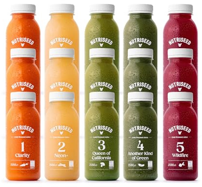 Nutriseed 3 Day Juice Cleanse (15 x 250ml) - Weight Management & Detox Cleanse Cold Pressed Juice, Healthy Diet, No Added Sugar or Preservatives, Vegan-Friendly, Dairy & Gluten-Free