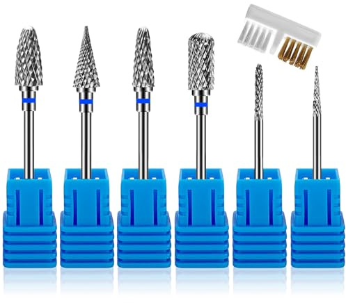 Kit Punte Fresa Unghie Cuticole Professionale,Rimuovi Unghie Gel,Acrilico,Cuticola,3/32,Accessori Unghie Manicure (Stile 1)
