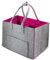 xyzmilz Filztasche Einkaufstasche Groß mit Fächern - 30L Filztaschen Shopper XXL Faltbar Einkaufskorb Kaminholztasche Kleiderkorb Spielzeugtasche (Rosenrot)