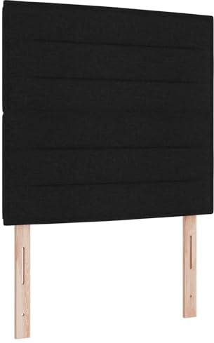 vidaXL Boxspring Säng med Madrass Svart Liten Dubbel Tyg