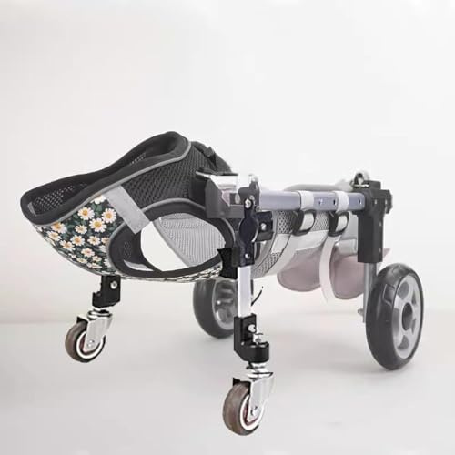 Silla De Ruedas Ajustable De 4 Ruedas Para Perros, Tanto Para Patas Delanteras Como Traseras. Ayuda Ligera De Movilidad Para Perros Lesionados, Discapacitados O Ancianos. Apta Para Razas Pequeñas Y Gr