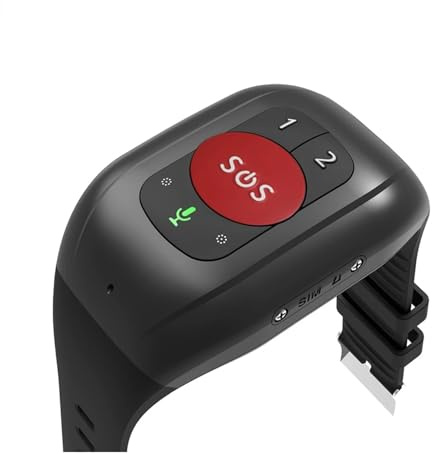 Pulsera de Seguimiento GPS 4G for Personas Mayores, localizador Inteligente con Alerta detección caídas, botón SOS, Llamada Emergencia, rastreador Impermeable 1000 mAh(Red)