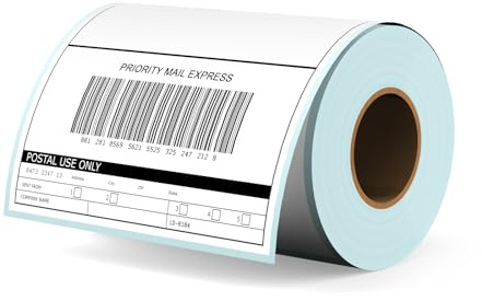 RONGTA 4x6 Thermal Labels, Shipping Label Compatible with Thermal Printers, Clear Printing,Permanent Adhesive(White, 150mmx100mm (220 Labels/Roll))