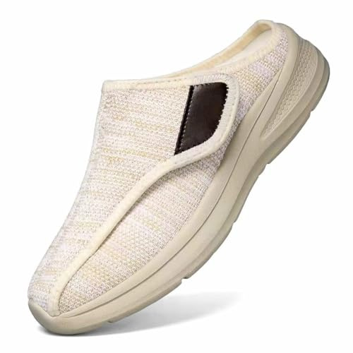 Zapatillas Diabéticas Mujer Hombre Anchas Ajustables | Respirable,Ortopédicas,Ligeras,suela antideslizante,pantuflas para casa,para personas mayores y pies sensibles