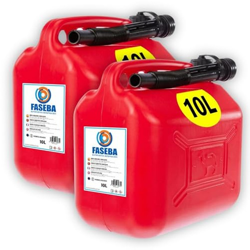 IAMI Pack 2 Bidones de Gasolina 10 L Homologados con Boquilla Flexible