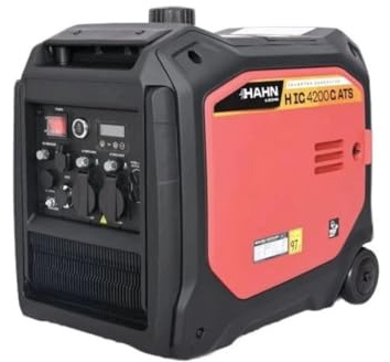 Hahn & Sohn H IG 4200 G ATS, generatore di corrente inverter, 4200 W, doppio carburante, benzina/GPL, ATS Ready, Modalità ESC, 230 V, 12 V DC + USB, 6,5 ore di autonomia per campeggio, cantiere e
