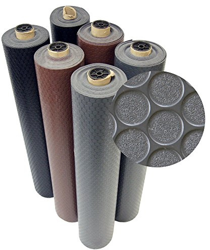 Rubber-Cal Coin-Grip Flooring and Rolling Mat, Dark Grey, 2mm x 4 x 8-Feet