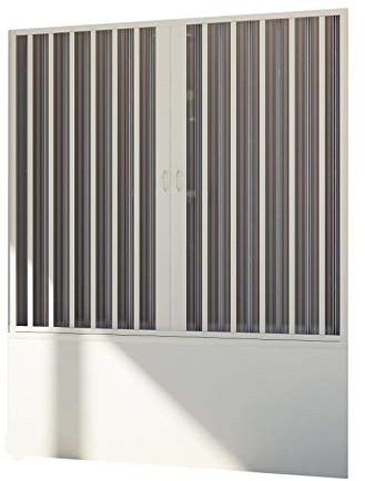 FORTE Pare Baignoire 160 CM H150 en Plastique PVC modèle Delfi avec l’Ouverture Centrale