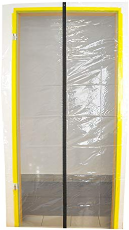 Scorprotect® Transparente Folien Staubschutztür 210 cm x 110 cm mit einem mittigen Reißverschluss