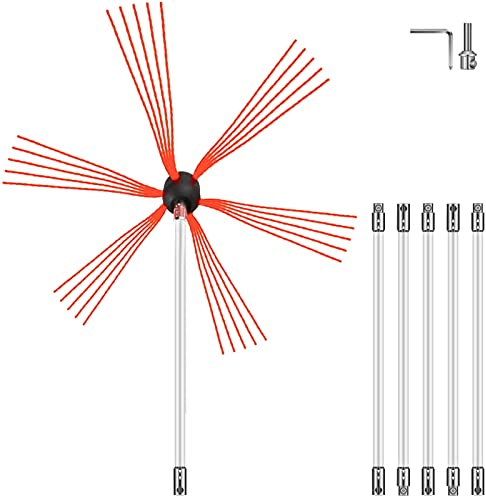 VEVOR Brosse de Cheminée de 6 Mètres Kit de Ramonage en Nylon pour Poêle à Pellet pour Nettoyer Cheminées en Métal ou en Brique Blanc