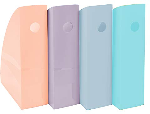 Exacompta - Rif. 18296SETD - Mag-Cube - Portariviste - 266 x 328 x 205 mm, adatto per documenti A4+, foro per le dita, colori assortiti (confezione da 4)
