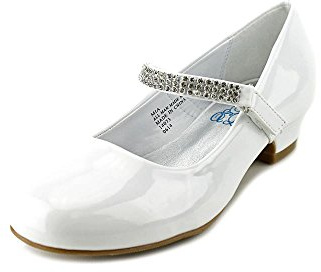 Mary Jane Shoes for Girls Dress Shoes White for First Communion Flower Gir, Wedding Big Little Girl Toddler 1 Inch Heels Zapatos para Niñas de Vestir Size 5