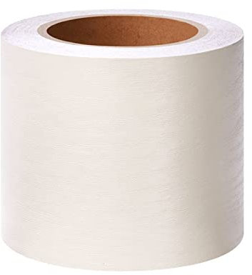 Bordure de papier peint Grain de bois beige Décoration murale amovible Frise Murale Autocollant Papier Peint Autocollant imperméable en PVC Plinthe Autocollant 20cm X 500cm