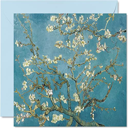 Klassische Kunstkarten für Männer und Frauen - Van Gogh Blossom - berühmte abstrakte Geburtstagskarte für Vater Mutter Onkel Tante Großvater Kindermädchen 145mm klassische traditionelle Grußkarten