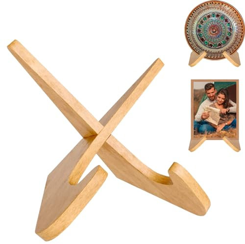 TICKLELY Supporto per libri e piatti - Leggio da tavolo in legno, Supporto per esibizione di piatti, Libro e Ricettario, ideale per la casa e l'ufficio