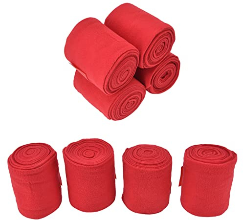4PCS Horse Leg Wraps, Horse Polo Wraps Lamb Leg Wraps Self Adhesive Polo Wraps for Horses Horse Bandages for Cows Dogs Horses Cats 8.2ft (Red)