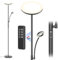 Amdelne Stehlampe Dimmbar LED, Stehleuchte Wohnzimmer Schwarz 30W mit flexibler 5W Leselampe, Modern Deckenfluter mit 4 Farbtemperatur, Fernbedienung & Touch-Steuerung für Schlafzimmer, Büro, Hotel