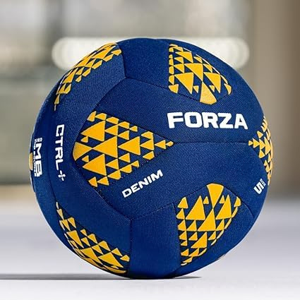 FORZA Pallone Da Calcio Freestyle Denim | Pallone Durevole Per L'allenamento Di Trucchi E Abilità - Pallone Da Street Football Approvato Da WFFA [Taglia 4 & 5] (1, Taglia 5)