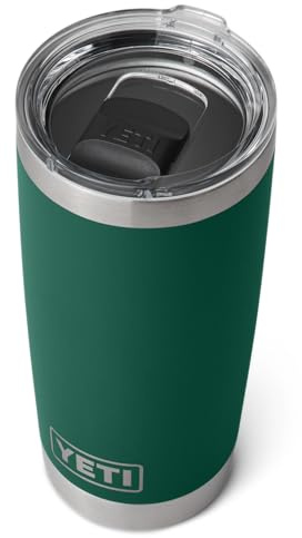YETI Rambler - Vaso con tapa MagSlider, color verde bosque, 20 oz (591 ml)