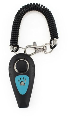 Quorvex Clicker per Cani, 2 in 1 Clicker E Fischietto per Animali Domestici, Fischietto per Cani con Fascia da Polso, Dispositivo per richiamo Silenzioso per correzione