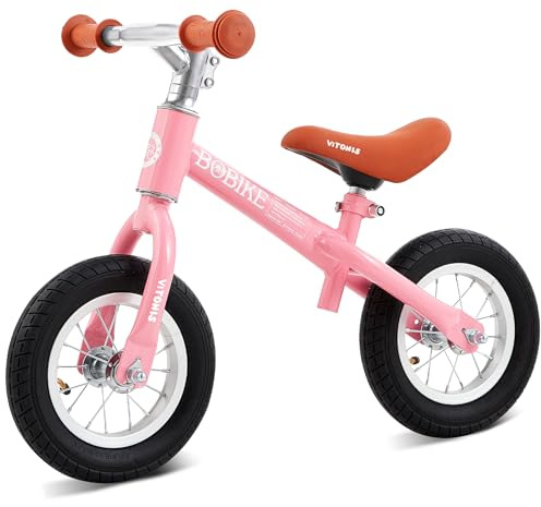 VITONIS Rosa balance bike Bicicletta Bambini Senza Pedali per 1,5-4 Anni Fino a 35 Kg, Sedile regolabile, sicuro e ultraleggero per bambini e bambine