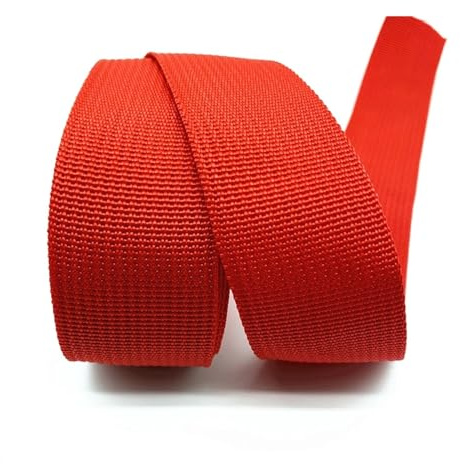 WEOKDFHA sadelgjord 38 mm kanvas band bältesväska sadelgjord nylon husdjur ryggsäck band sytillbehör (röd)