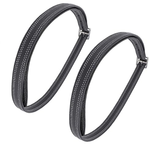 Naroote 2st Stigbygelrem, Kohud Förtjockad Tränsrem, Elastiskt Bälte med Premium Kohud, Perfekt för Ridutrustning