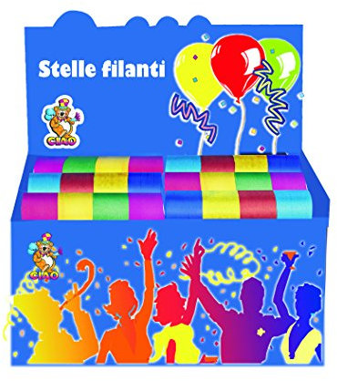Ciao- Stelle filanti di carta (espositore da 100 rotoli), multicolor