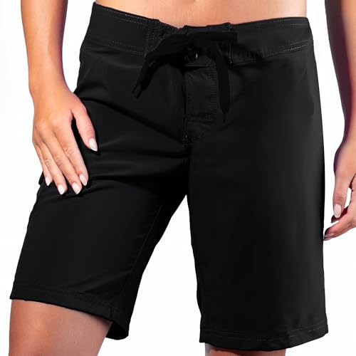 Kanu Surf Women's Marina Solid Stretch Boardshort, Black, 14