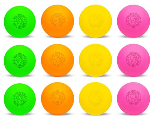 Signature Lacrosse Ball Set - Packs of 2, 4, 8, 12, and 100 - No Chemical Smell Massage Balls, Myofascial Release Tools, Back Roller, Muscle Knot Remover