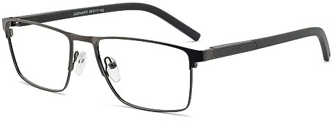OCCI CHIARI Mens Rectangle Full-Rim Metal Black Non-prescription Clear Optical Glasses 54mm (A -Brown)