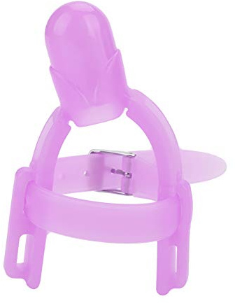 GOTOTOP Silicone protettore dito bambino, protettore dito regolabile per pollice per fermare il suzione del pollice per i bambini più piccoli (Viola)