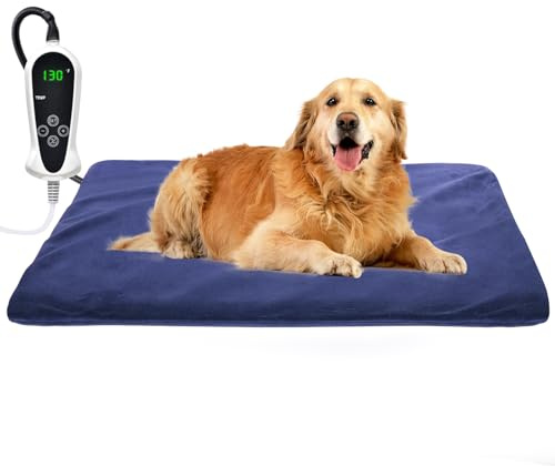 RIOGOO Tappetino riscaldante per Animali Domestici Tappetino riscaldante Grande, Cani e Gatti Elettrico per Cani e Gatti Tappetino per Interni（81x50cm）