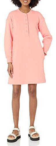 Amazon Essentials Abito Stile Felpa in Maglia con Scollo Serafino (Disponibile in Taglie Forti) Donna, Pesca, M