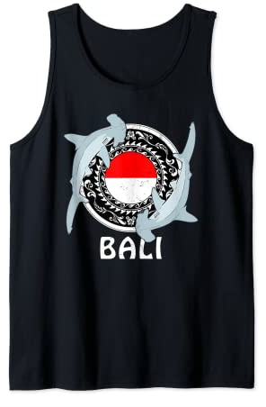 Hammerhead Shark Dive Bali Flag of Indonesia Tank Top