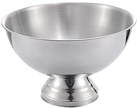 ALEjon Collic Ciotola per Secchiello per Il Ghiaccio in Acciaio Inossidabile Durevole, Raffreddatore per Champagne in Metallo 13,5 L Grande capacità, Decorazione Domestica/Argento/40 * 24,5 Cm