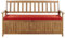 Beliani Gartenbank Akazienholz 3-Sitzer mit Stauraum Auflage Terracotta rot 160cm Sovana
