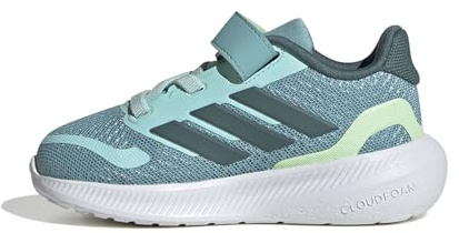 adidas Runfalcon 3.0 Elastic Lace-Up Shoes for Children, Unisex, Mint Tone Preloved Teal Semi Green Spark, 27 EU