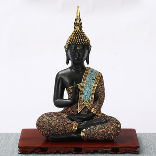 KARLOR Buddha figure small, Thai Buddha statue decoration Buddha sculptures synthetic resin Buddha decoration sculpture table car house garden decorative figure