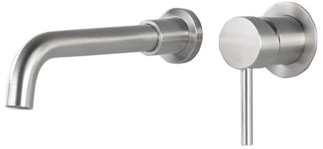 Hot and Cold Water Bathroom Faucet Wall-Mounted Faucet Sink Faucet washbasin Swivel spout Bathtub Single-Handle Concealed Faucet (Color : Gray A)