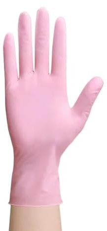 10 st. diskhandskar i nitril for hushållsrengöring, hållbara, livsmedelsgodkända, engångshandskar, vattentäta(Pink 10pcs,S(7.5CM)