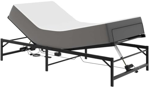 vidaXL Elektriskt justerbar sängram svart 75 x 190 cm stål