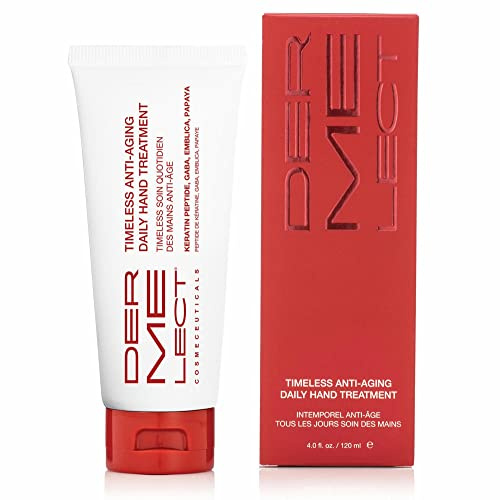 Dermelect Timeless Anti-Aging Daily Hand Treatment - Anti Aging Cream with Peptides Hyaluronic Acid Hydrating & Brightening Treatment for Dry Hands, Dark Spots, Over Washed Hands 4.0 oz