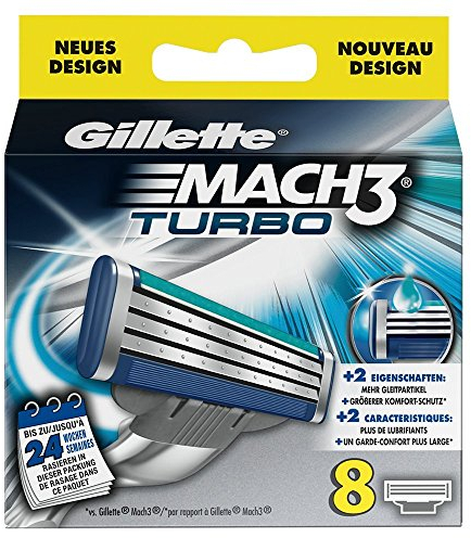 Auslaufmodell Gillette MACH3 Turbo Rasierklingen, 8 Stück